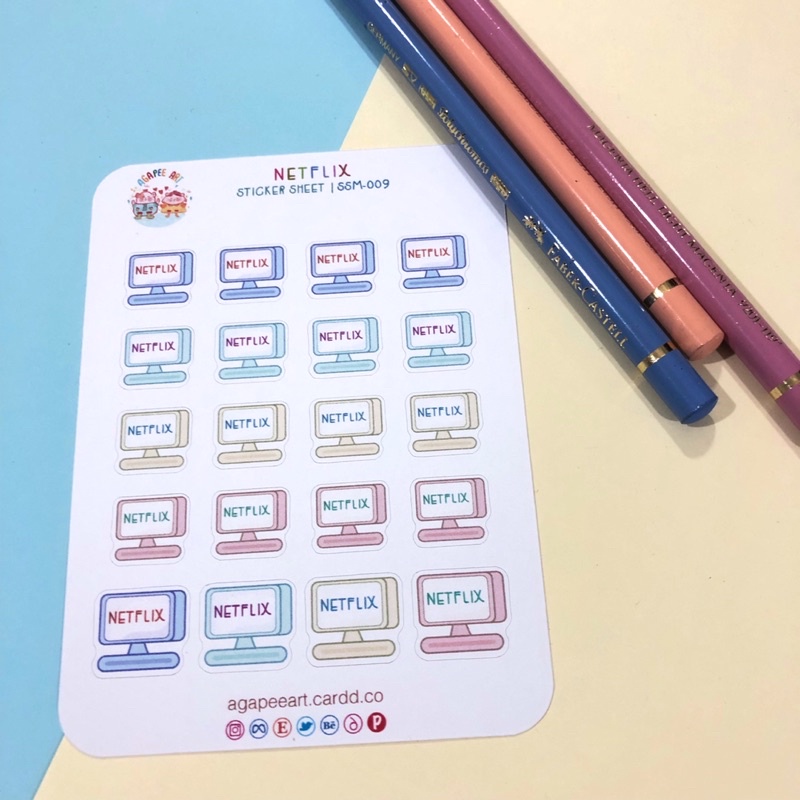 NETFLIX sticker sheet SSM 009 - Waterproof sticker sheet, matte sticker ...