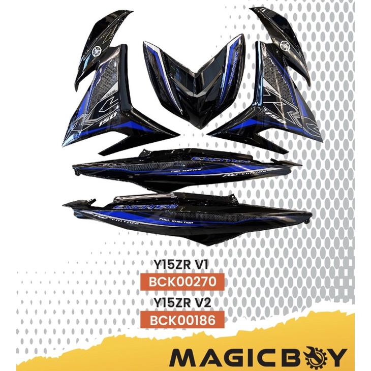 MAGIC BOY COVER SET Y15ZR Y15 V1 V2 RC BLUE /BLACK (ORIGINAL VIETNAM ...