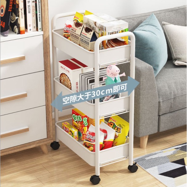 Trolley Rack 3 Tier Multifunction Storage Office Shelves Home Plastic ...