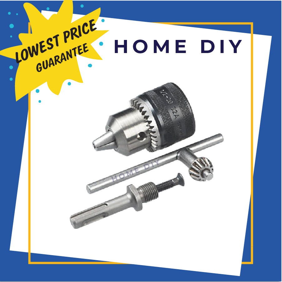 HOME DIY Drill Chuck Head Set 13mm with Adaptor Key Tool for DRILL