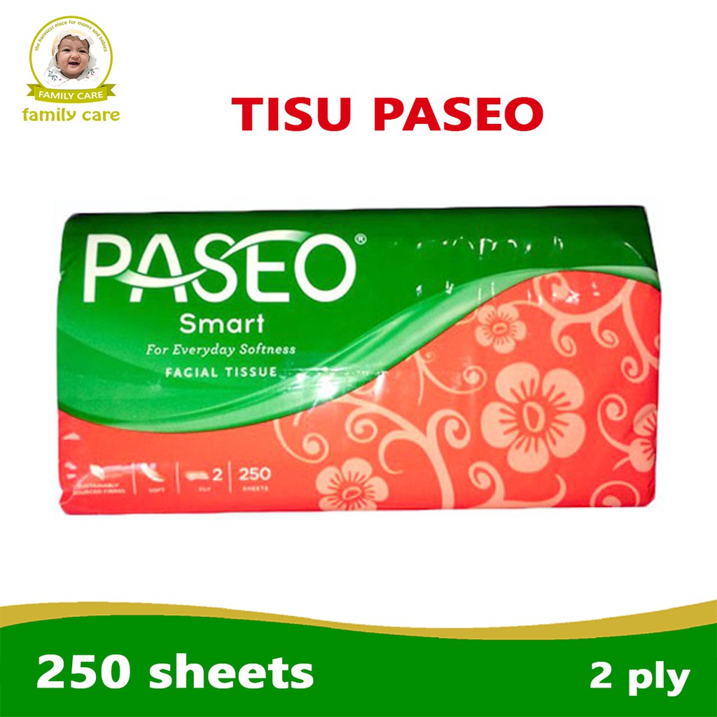 Paseo SMART Tissue 250 Sheets 2 ply Facial Tissue Facial Tissue ...