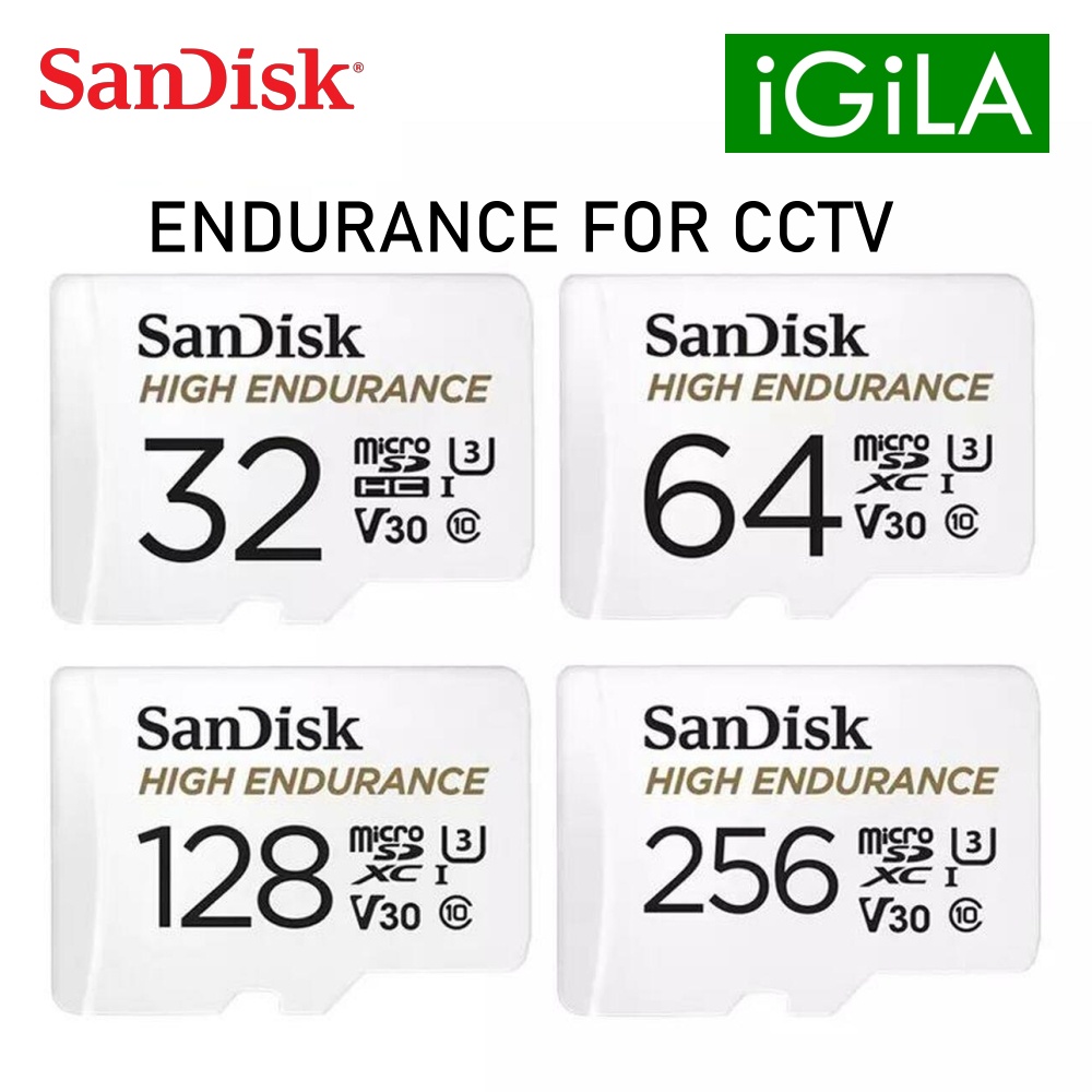 SANDISK ENDURANCE 32GB 64GB 128GB V30 U3 High Endurance Micro SD Memory Card  CCTV / Car Dashcam MicroSD ENDURANCE 32GB