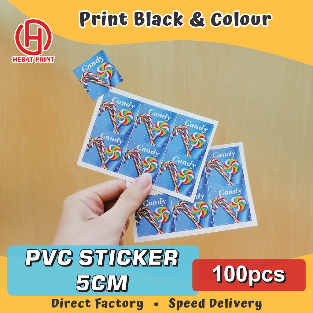 Customize Pvc Synthetic Sticker Kalis Air Print Black And Colour Print And Cut 100pcs 3cm 8670