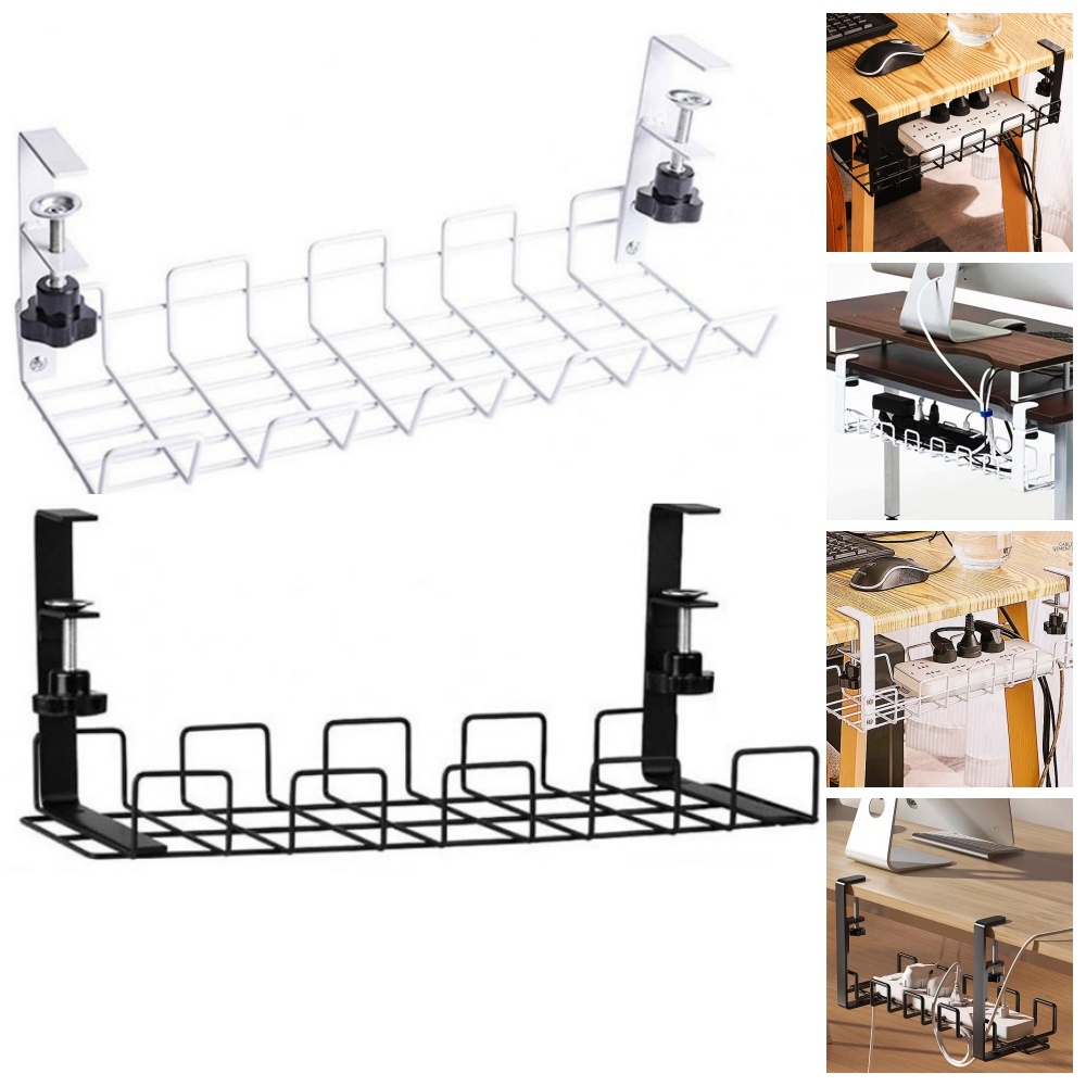 No Drill Under Desk Cable Management Tray ,Under Desk Cable Organizer ...