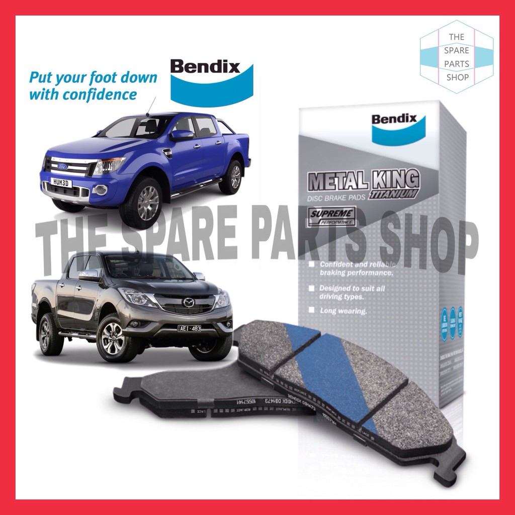 FORD RANGER T6 BT50 2.2 2.5 3.2 FRONT BENDIX METAL KING TITANIUM BRAKE ...