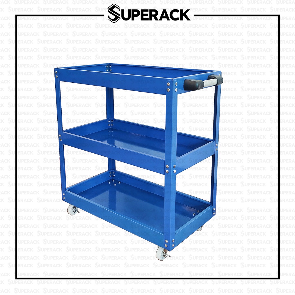 SUPERACK Trolley Rack 3 Layers Service Cart Metal Steel Tool Trolley