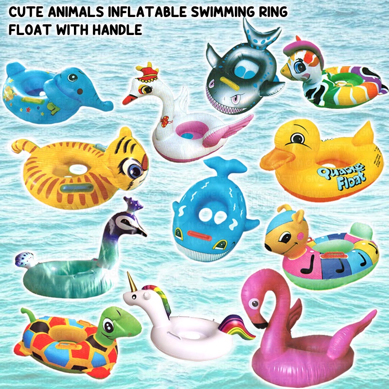 Cute Animals Inflatable Swimming Swim Ring Tube Float Pelampung Budak ...