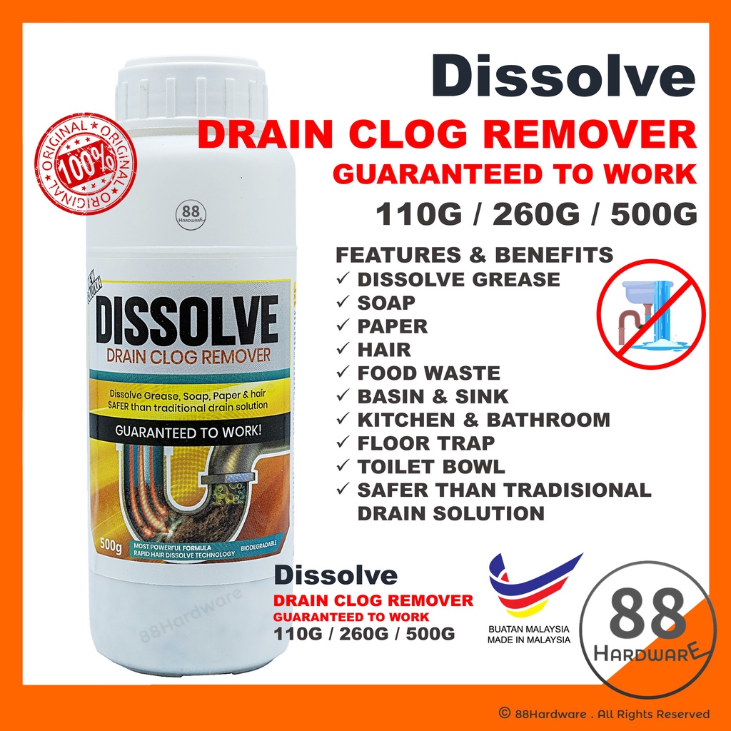 Dissolve powder drain clog remover / ubat sinki tersumbat / sinki ...