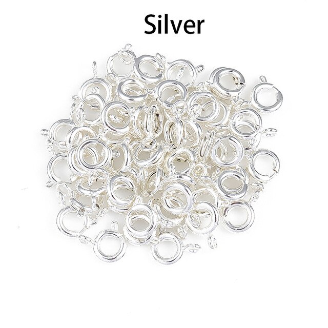 thumbnail image 2 of 10pcs 316L Stainless Steel Spring Ring Clasps With Hoop – Silver Connector 2 of 4