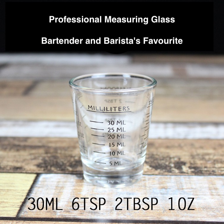 (Ready Stock) 30ml / 1oz One Shot Espresso Shot Glass Measuring Cup