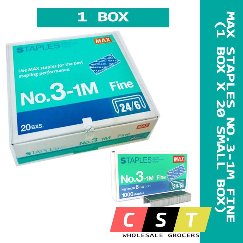 MAX STAPLES NO.3-1M FINE (1 BOX X 20 SMALL BOX) | Shopee Malaysia