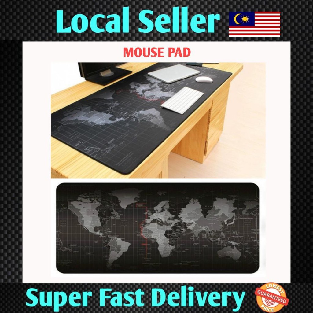 World Map Gaming Mouse Pad XXL 80x30cm Extra Large Rubber Mat Anti-Slip  Keyboard Pad for Laptop Notebook Lol for Computer