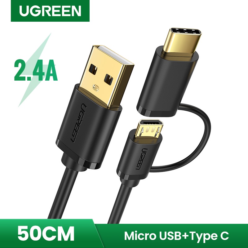 ugreen-2-in-1-usb-a-to-micro-usb-cable-cable-fast-charging-nylon
