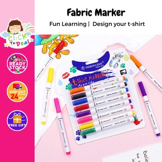 8Pcs Clothes Textile Markers Fabric Paint Pens DIY Crafts T-shirt Pigment  Painting Pen Writing Liner Marker Pen YIY
