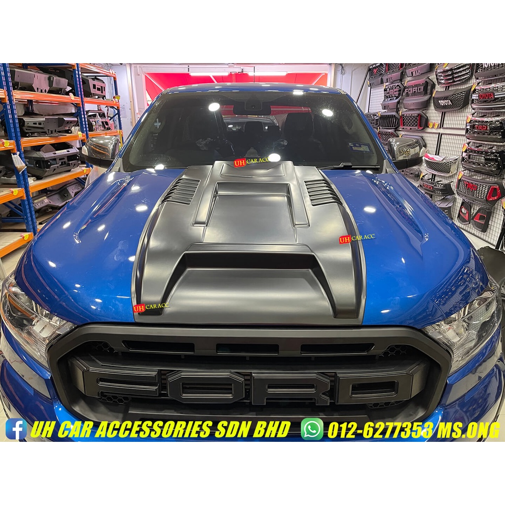 Ford Ranger T7 T8 Front Bonnet Bonet Scoop Hood Matt Black | Shopee ...