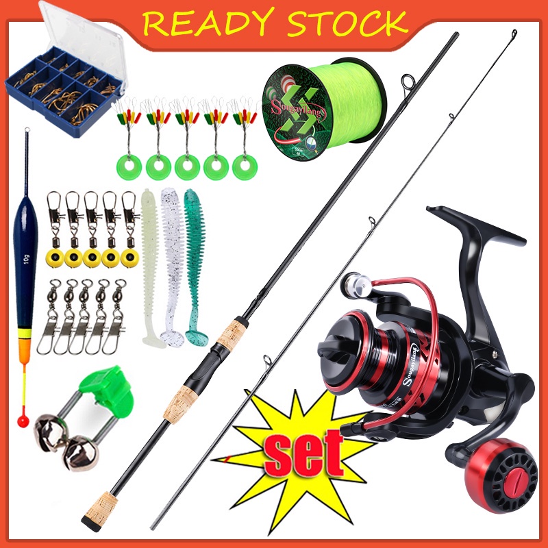 🔥Malaysia Fishing Rod Reel Full Set 1.8m Spinning Fishing Rod 5.2
