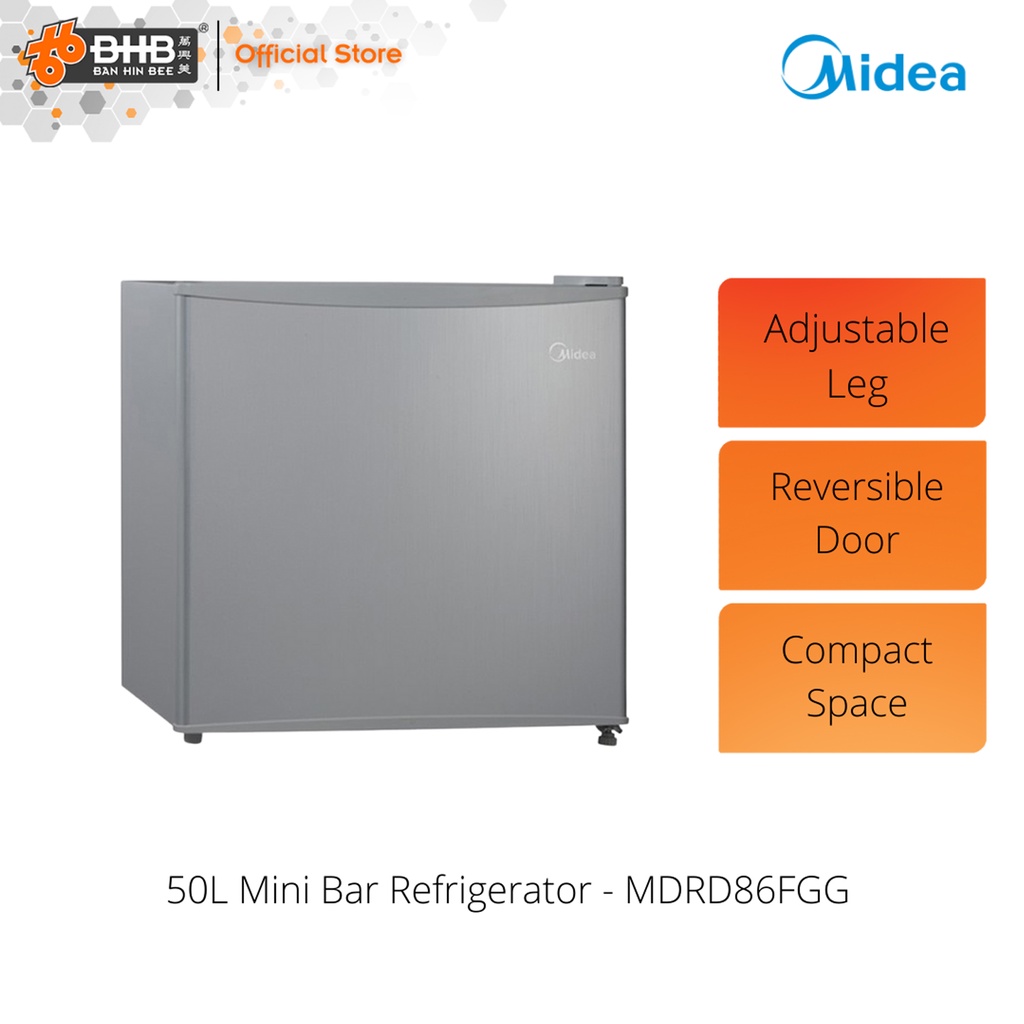 Midea 50L Mini Bar Refrigerator MDRD86FGG Shopee Malaysia