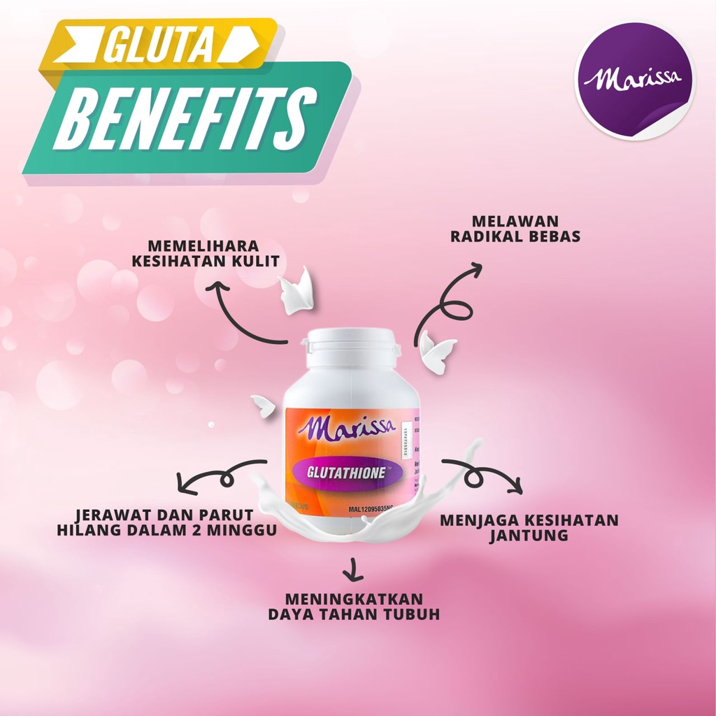 Wajah Awet Muda Putih Glowing | White Anti Aging Gluta | Beauty Supplement  | Marissa White Glutathione | Shopee Malaysia