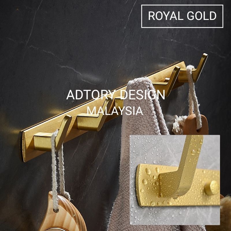 ADTORY Royal Gold Wall hanger mounted bathroom door wall hook aluminium