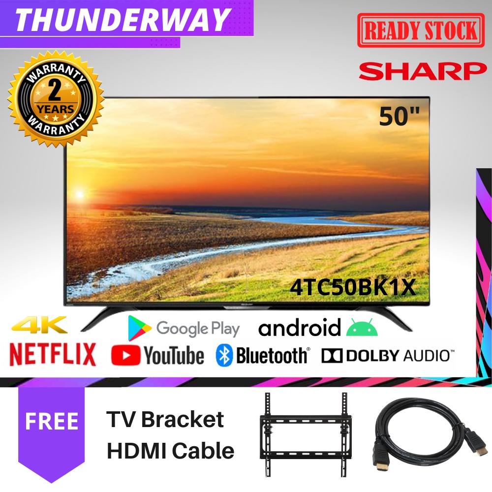 SHARP 50" Inch 4TC50BK1X 4K UHD Android LED TV Shopee Malaysia