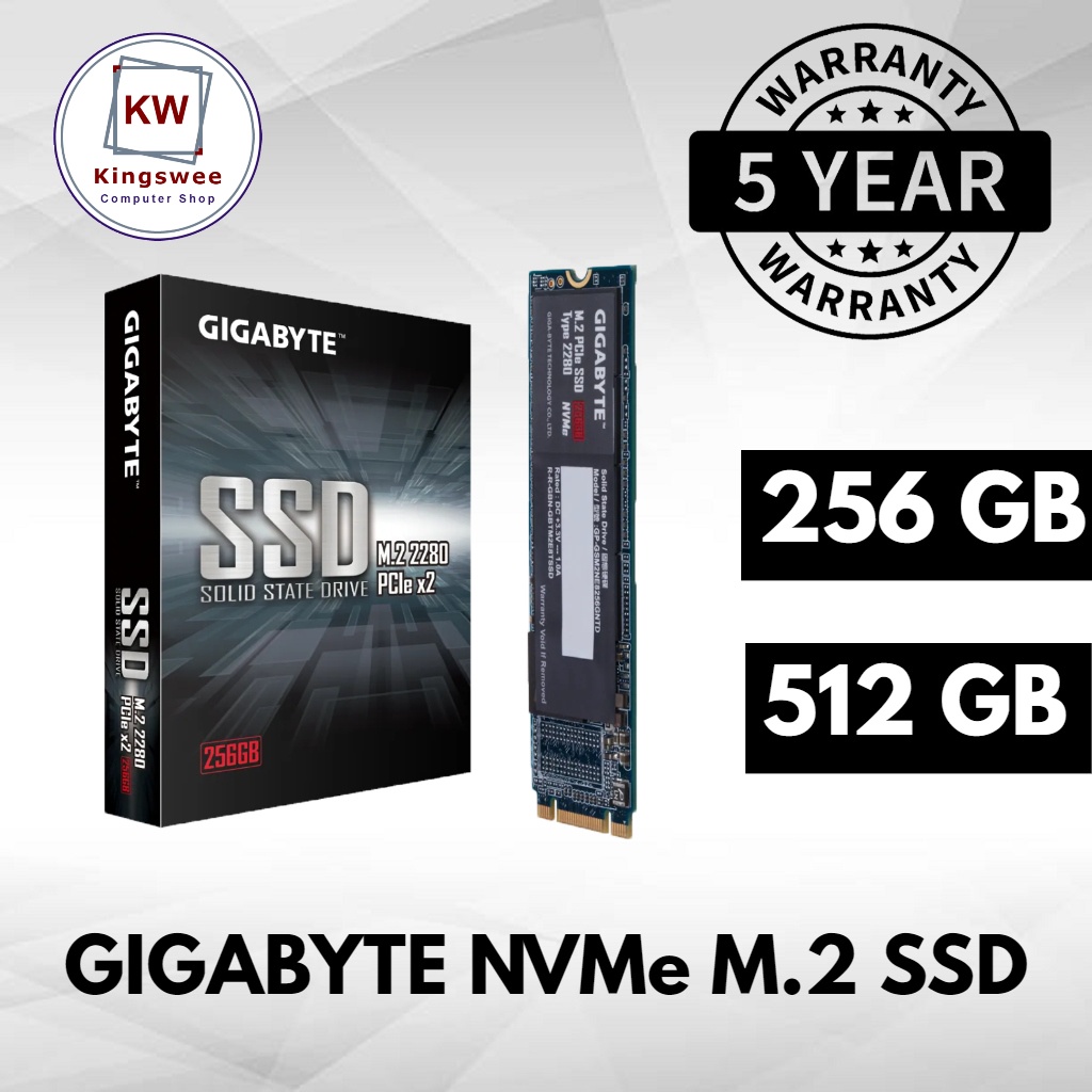 GIGABYTE NVMe SSD M.2 SSD 256GB / 512GB - GP-GSM2NE3256GNTD / GP ...
