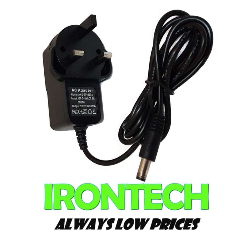 AC to DC Power Supply Adapter DC 5V 2A 5.5mm Arduino/CCTV (1Meter ...