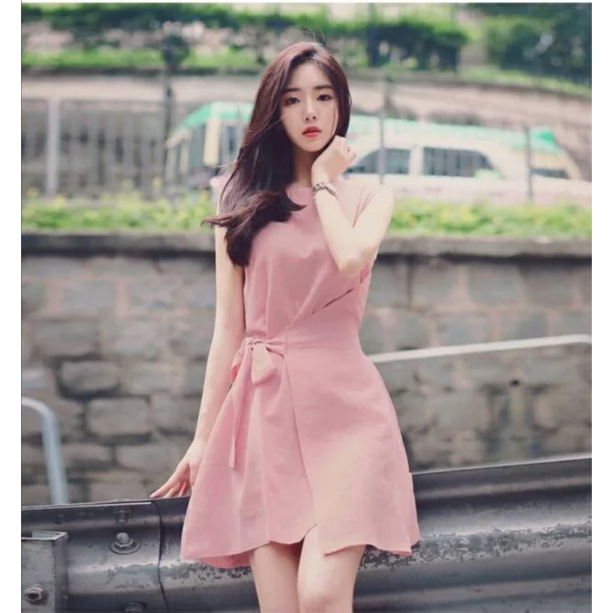 Pink dress korean hotsell