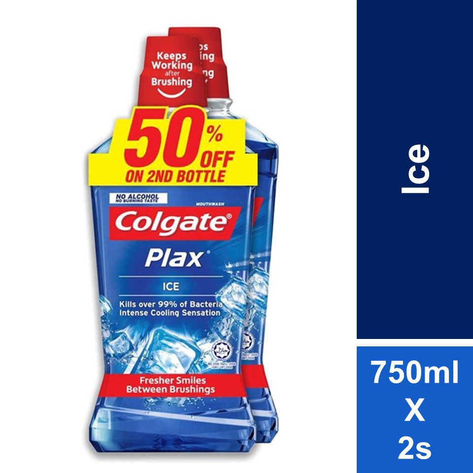 Colgate Plax Mouthwash Ice 750ml x 2s [Valuepack] | Shopee Malaysia
