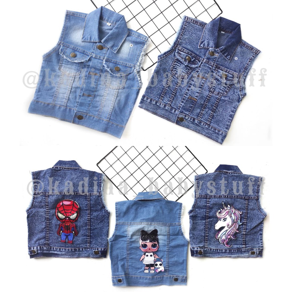 Children's JEANS VEST SNOW WASH LED/Children's JEANS VEST UNICORN
