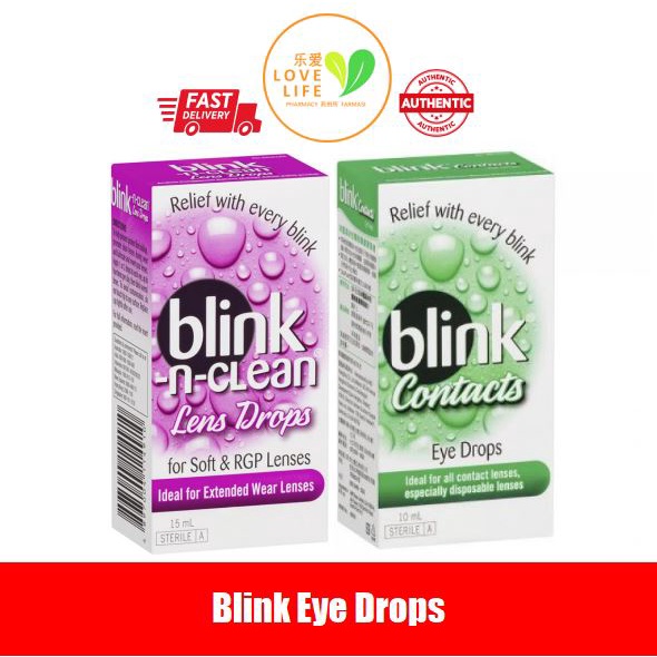 Blink Contacts Eye Drops 10mL / NClean Lens Drop 15mL Shopee Malaysia