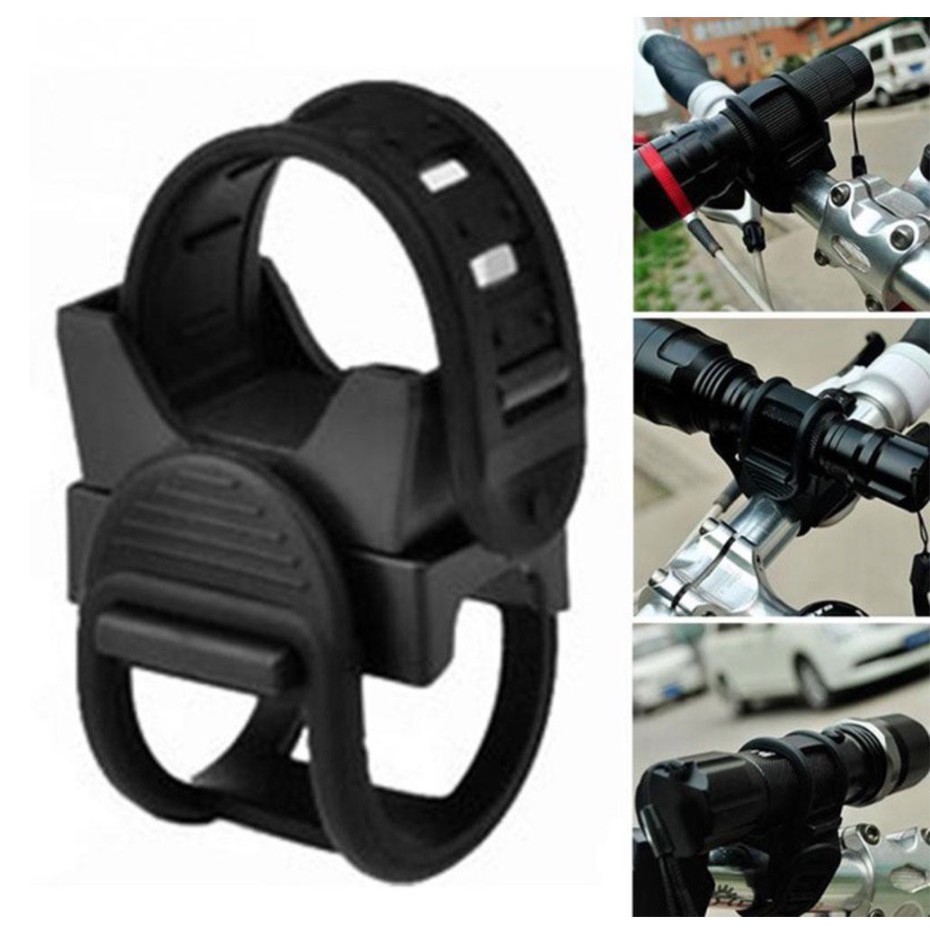 Bicycle Torch Light Holder Stand 360 Degree Rotation Headlight Holder