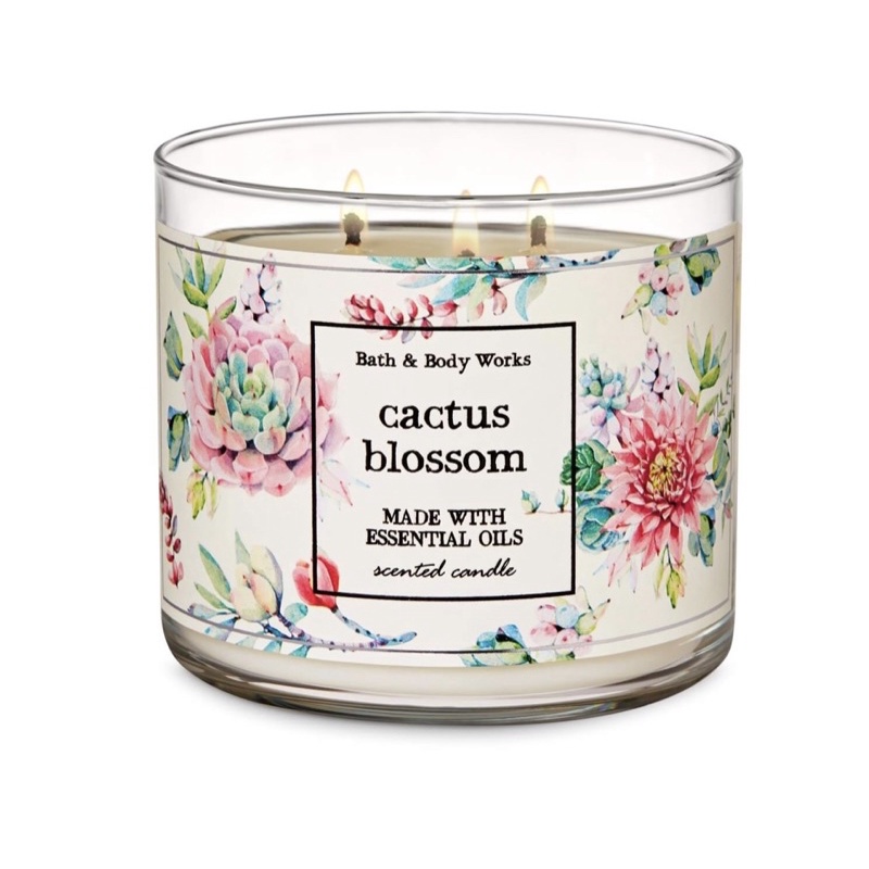 💯 Authentic Bath and Body Works 3 Wick Candle Cactus Blossom Shopee