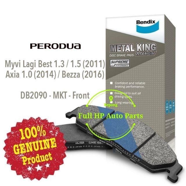 Original Bendix DB2090MKT Front Brake Pad - Perodua Myvi Lagi Best ...