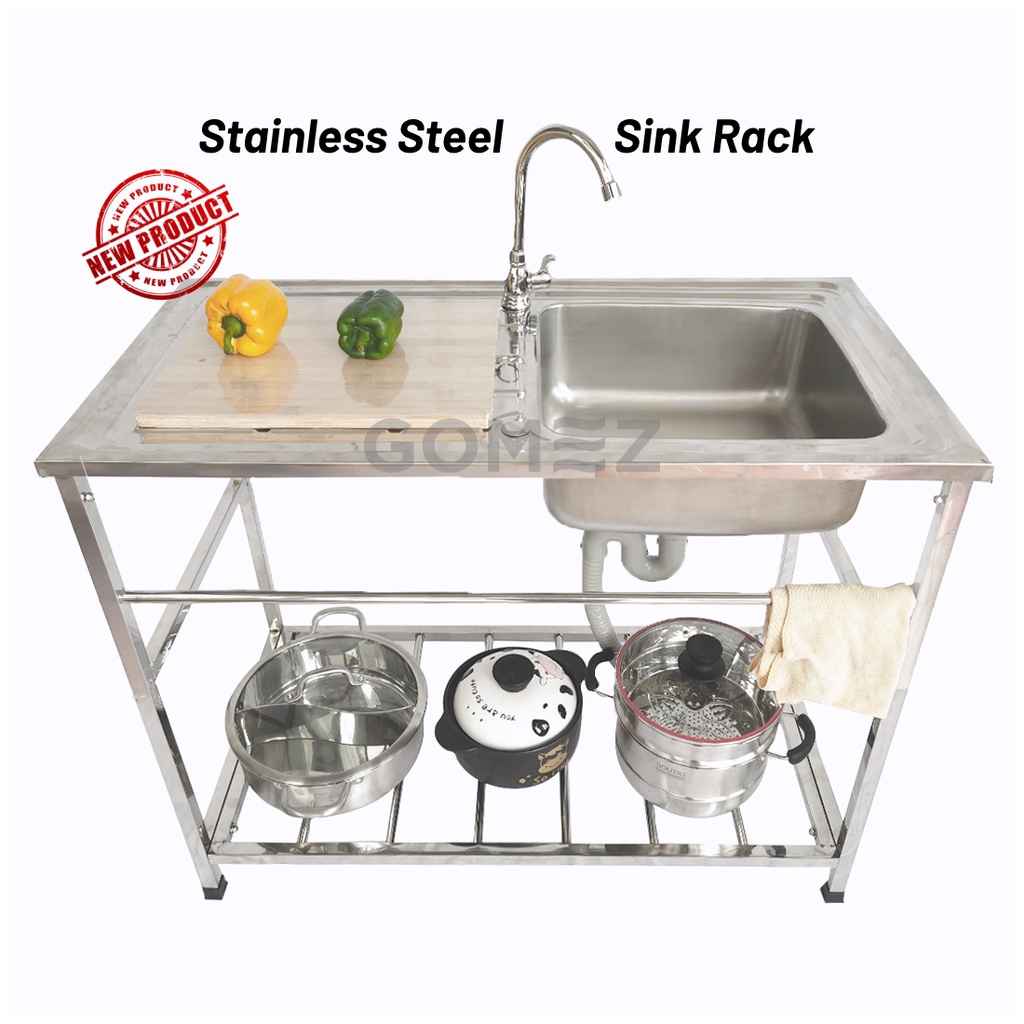 GOMEZ Rak Sinki Dapur Stainless Steel Kitchen Sink Rack / Sink Stand