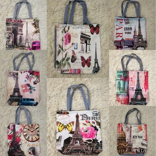 Women Big Canvas Shoulder Bags 3D French Print Eco Friendly Grocery  Shopping Bag Cloth Handbag Casual Tote Girls' Books Bag