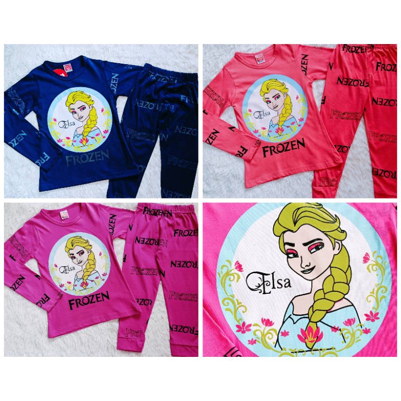 Frozen Elsa Long Sleeve Pyjamas (2-7 years) | Shopee Malaysia