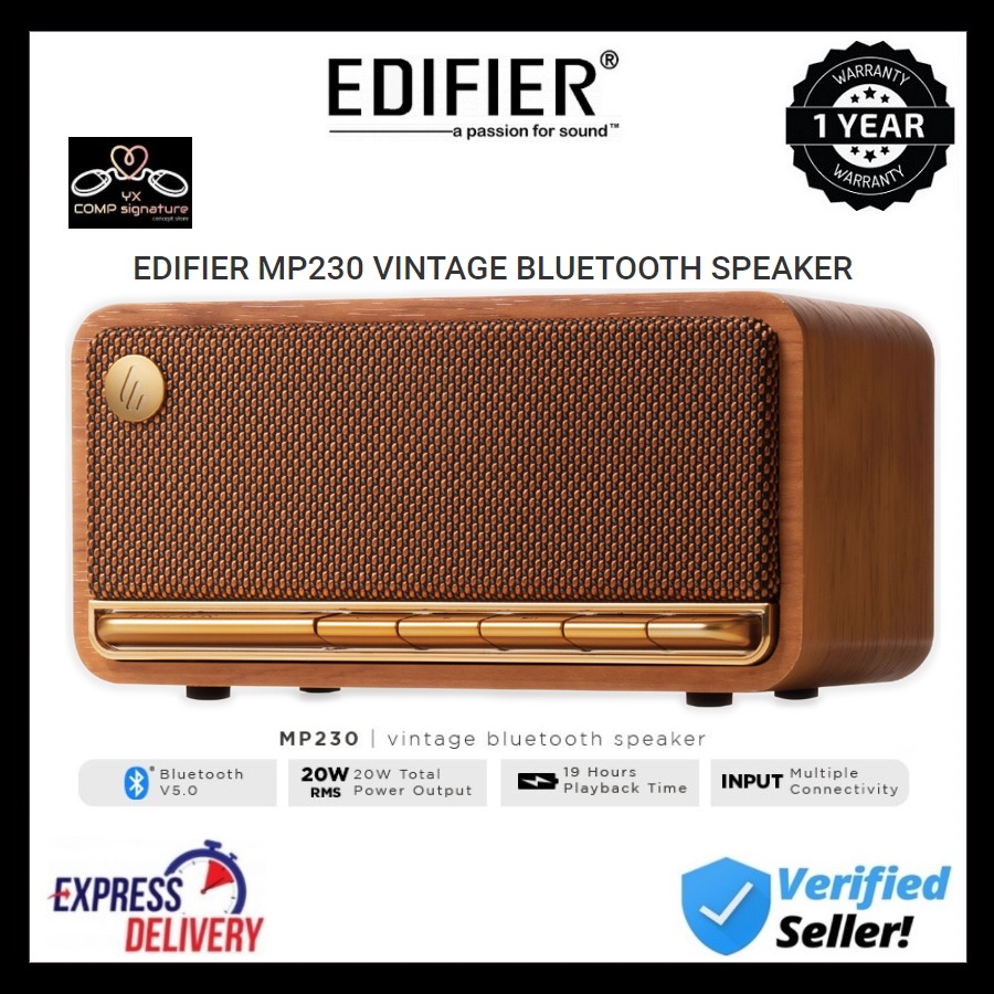 EDIFIER MP230 VINTAGE BLUETOOTH SPEAKER BLUETOOTH 5.0 20RMS PIANO KEY ...