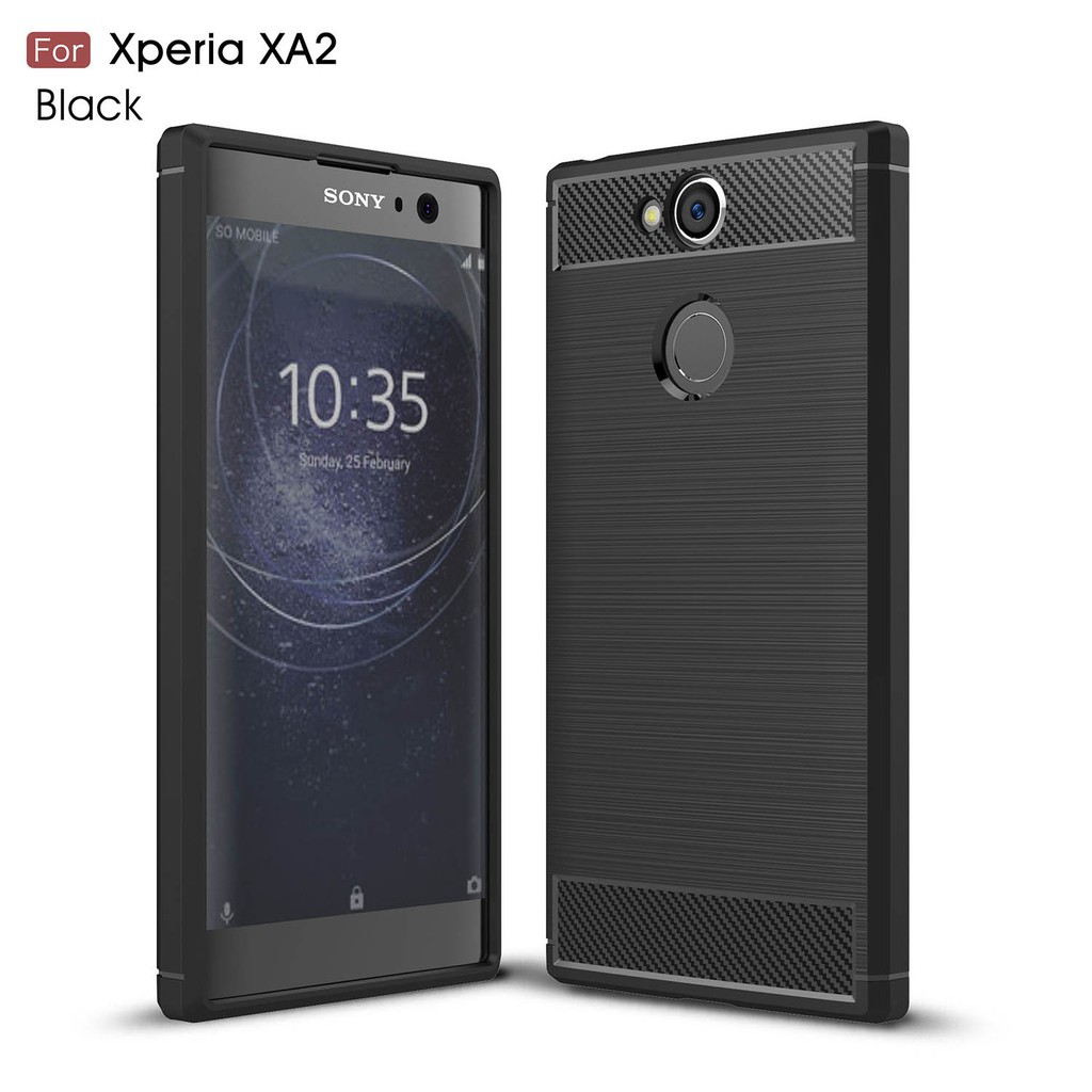 For Sony Xperia XA2 Case Slim Soft Silicon Luxury Brushed Back Cover Texture Car