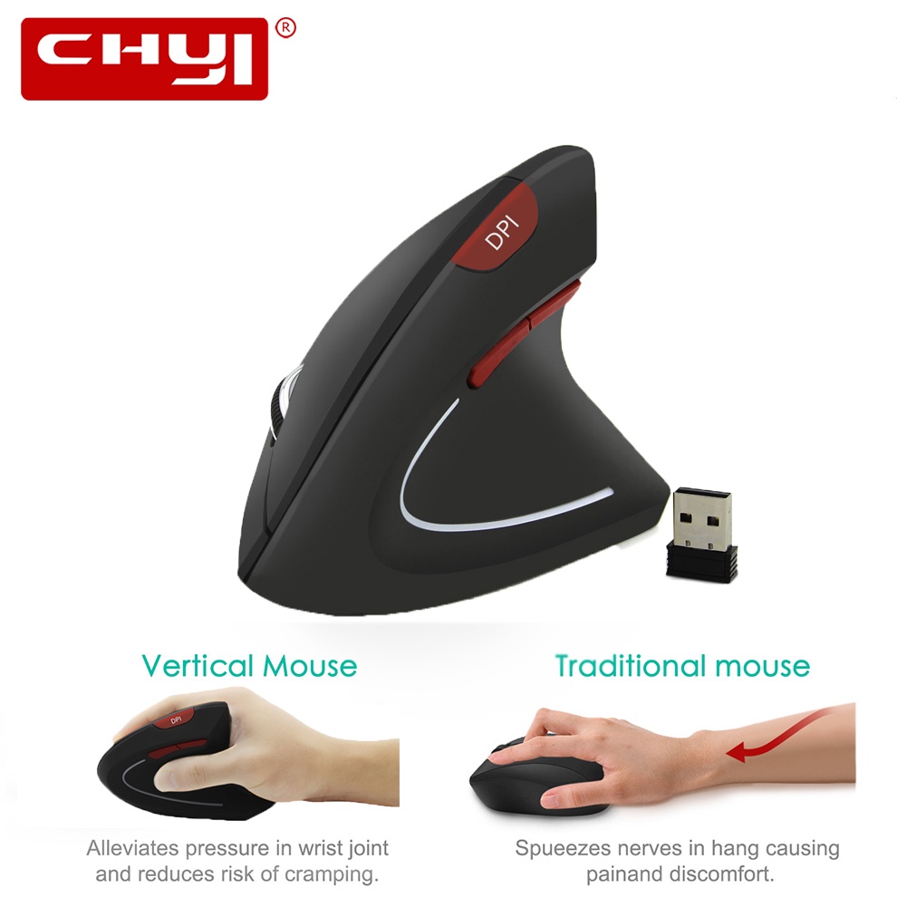 Vertical/Right/Left Ergonomic Optical Mouse Wireless Ergonomic Optical