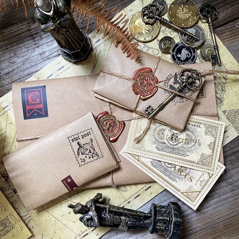 🔮【Harry Potter】Hogwarts Owl Mail, Wizard Coins, Gringotts Key, Marauder ...