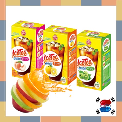 [Ottogi] Ice Tea Sticks 20P Plum / Peach / Citron Flavor Powder / Fruit ...