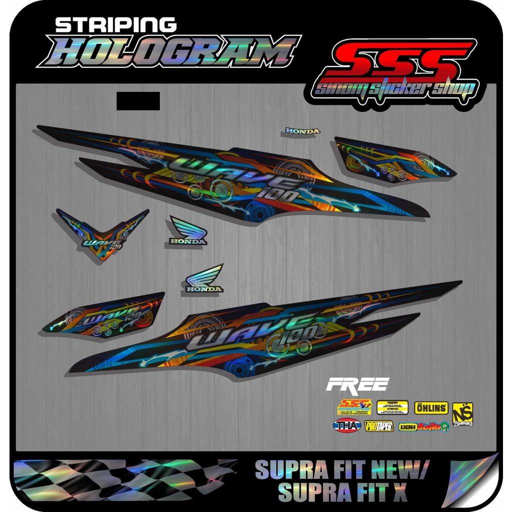 Sticker Striping Hologram Honda Supra Fit New/ Supra Fit X Wave Ungkel ...