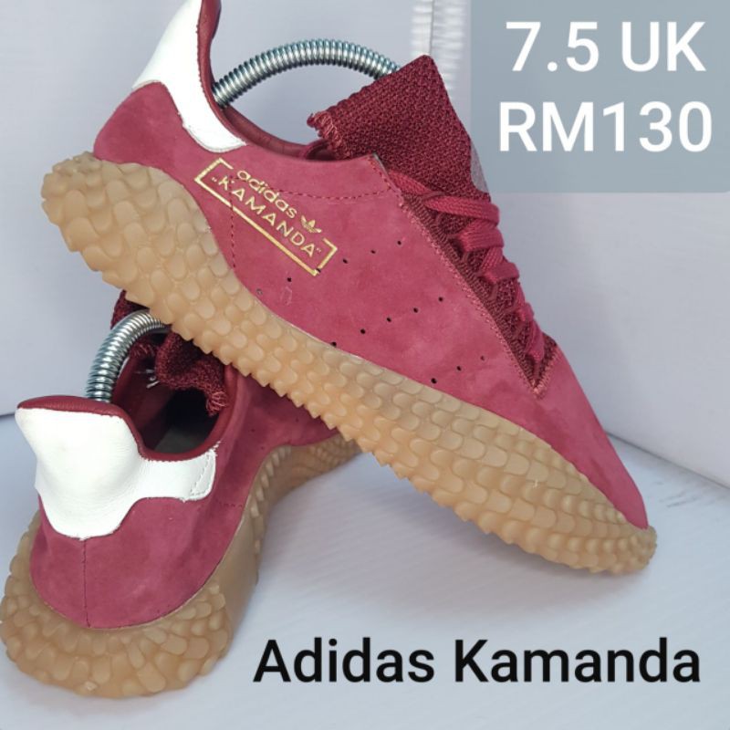 Sale Kasut Bundle Adidas Kamanda 7.5 UK Maroon Suede