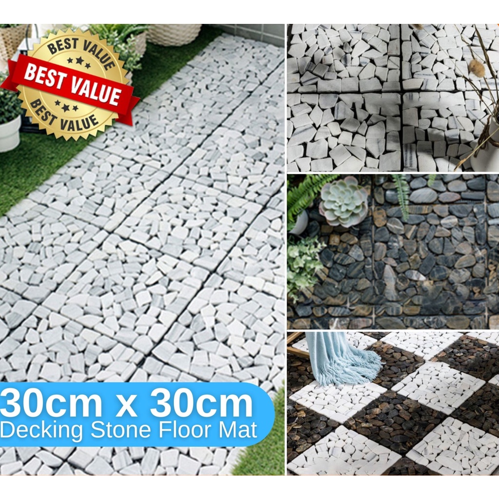 Decking Stone Floor Mat Rock 30cm X 30cm Tile Outdoor Garden Flooring   19ec9ad0d3043ea08e3db866dccaccbe