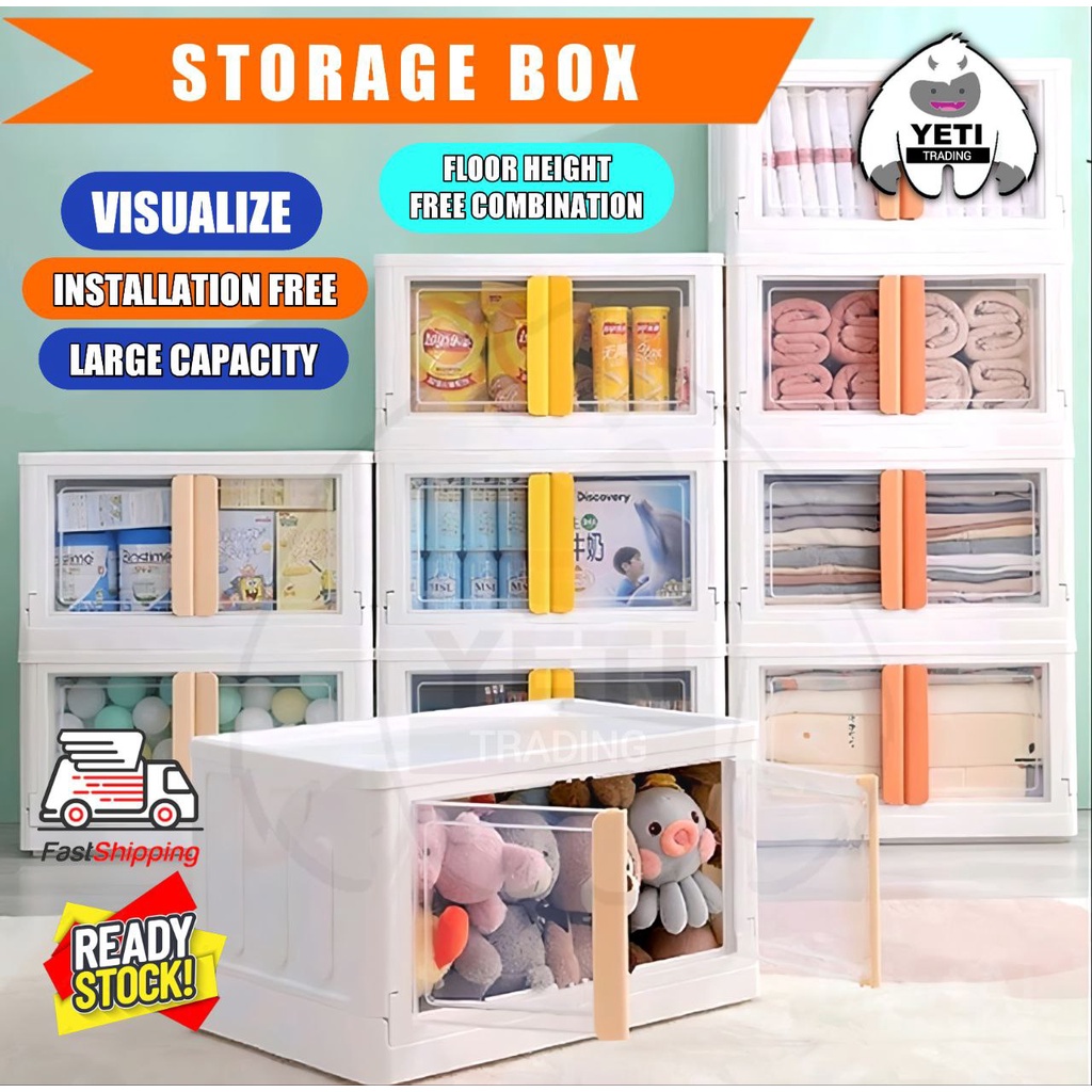 Foldable Storage Box Foldable Stackable 32L 72L Storage Rack