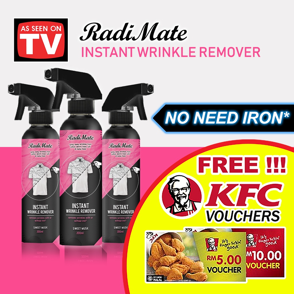 IRON SPRAY TRAVEL LAUNDRY RADIMATE INSTANT WRINKLE REMOVER