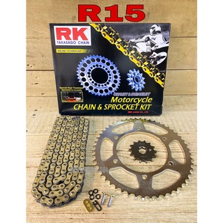 RANTAI RK YAMAHA R15 R15M MT15 V3 FULL SET RK TAKASAGO CHAIN SPROCKET ...