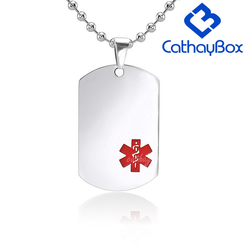 Stainless Steel Medical Alert Dog Tag Personalized Engrave Pendant ...