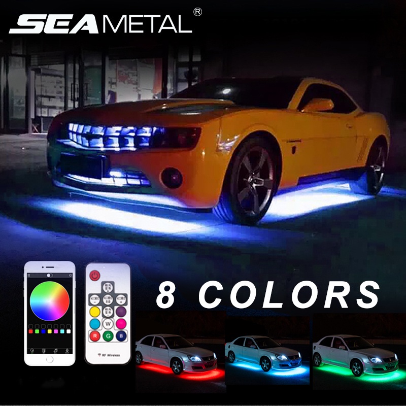 App/Remote Control Car Light Underglow RGB 8 Colors Universal Waterproof LED Lights For Cars