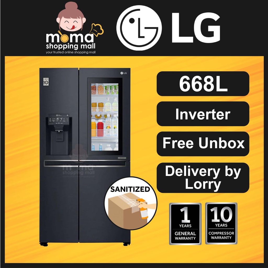 LG 668L Inverter Side by Side Inverter Refrigerator with InstaView Door